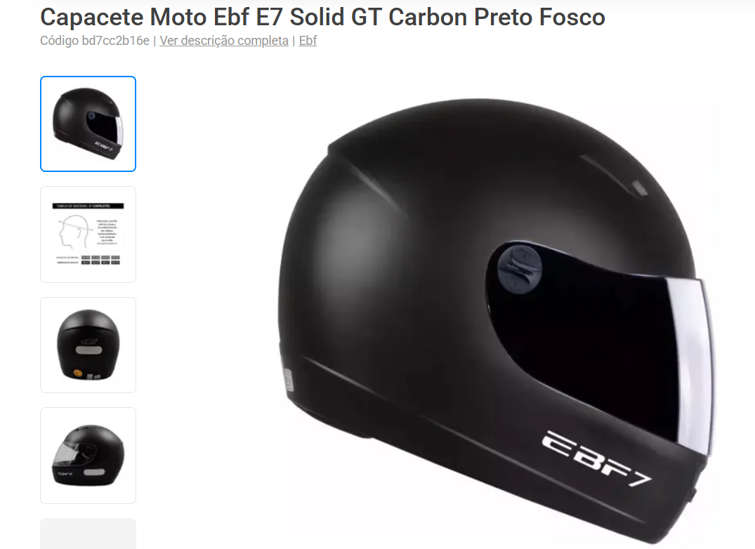 Capacete Moto EBF E7 Solid GT Carbon Preto Fosco: A Escolha Perfeita para os Motociclistas